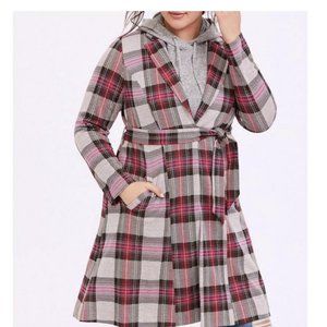Torrid Plaid Trench Coat SIZE 3
